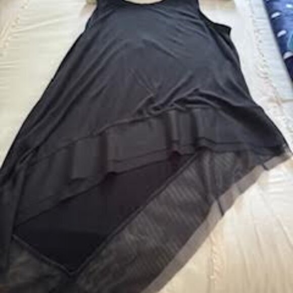 BCBG Maxazria black sleeveless asymmetric top - Picture 1 of 4